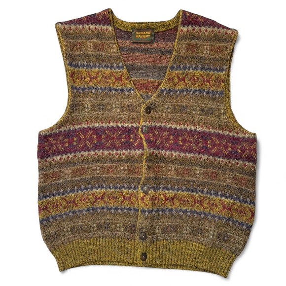 Aran Crafts Multicolor Knit Vest M/L - Picture 1 of 5